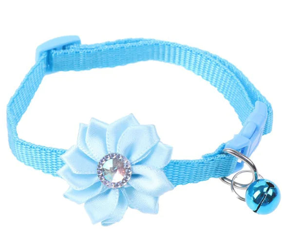 Bell and Flower Collar for Stylish Pet Accessories