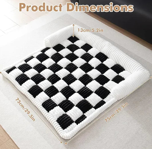 Checkered Black and White Pet Bed