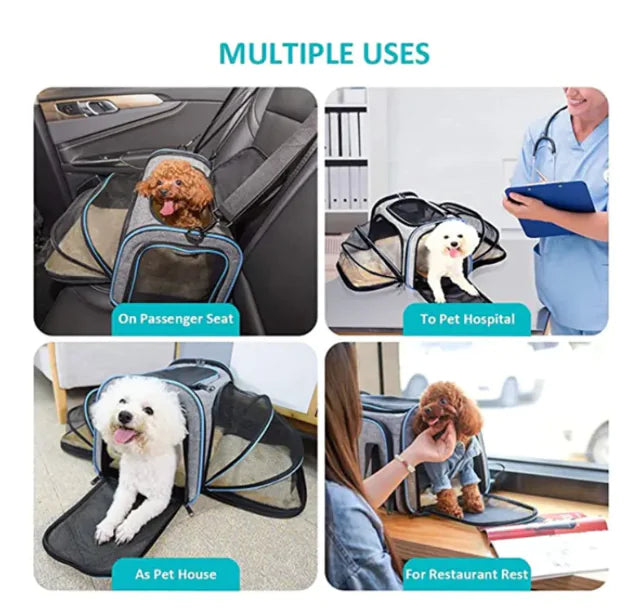 Foldable Soft-Sided Cat & Dog Carrier Bag Extendable