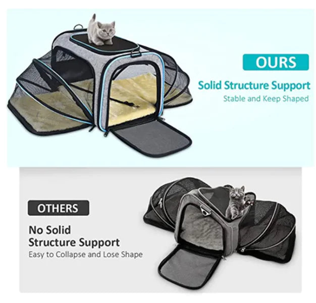 Foldable Soft-Sided Cat & Dog Carrier Bag Extendable