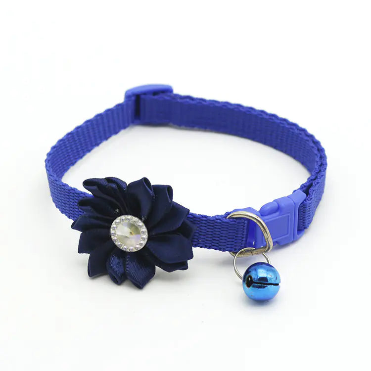 Bell and Flower Collar for Stylish Pet Accessories
