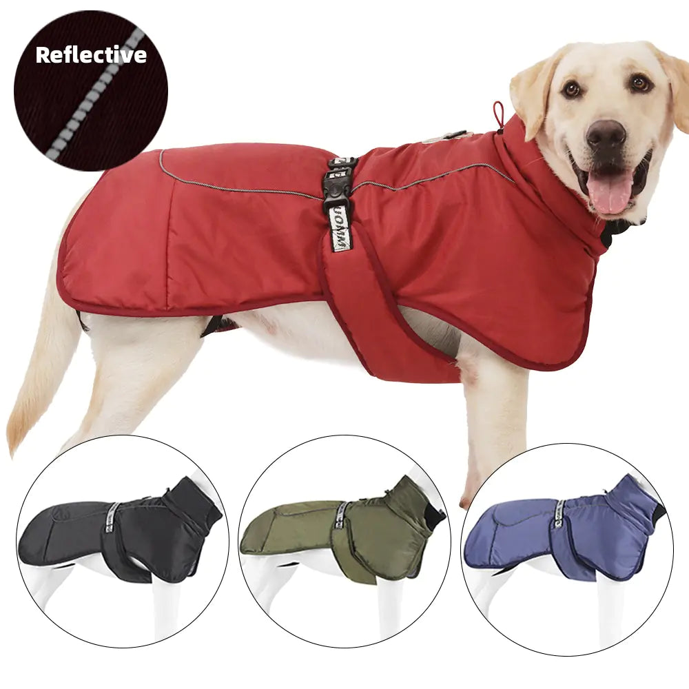 Thickened Dog Cloak with Reflective Warmth Pet Apparel
