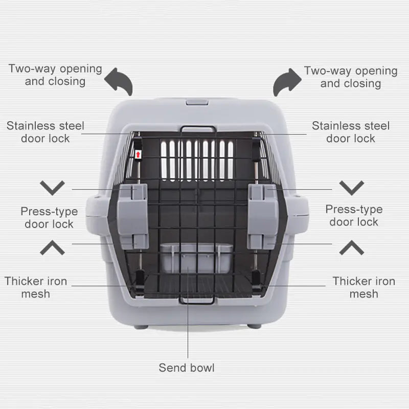 Portable Pet Airline Carrier for Dogs and Cats