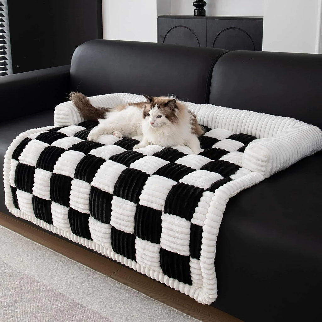 Checkered Black and White Pet Bed